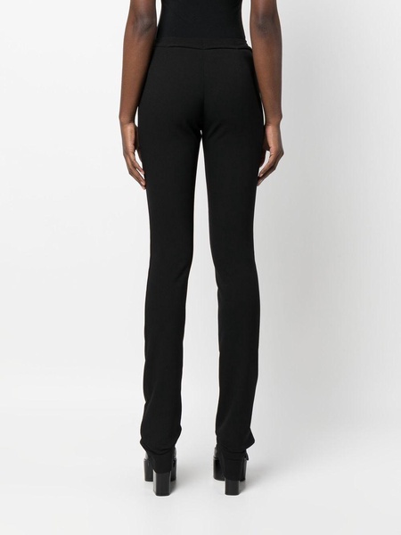 belted slim-cut trousers