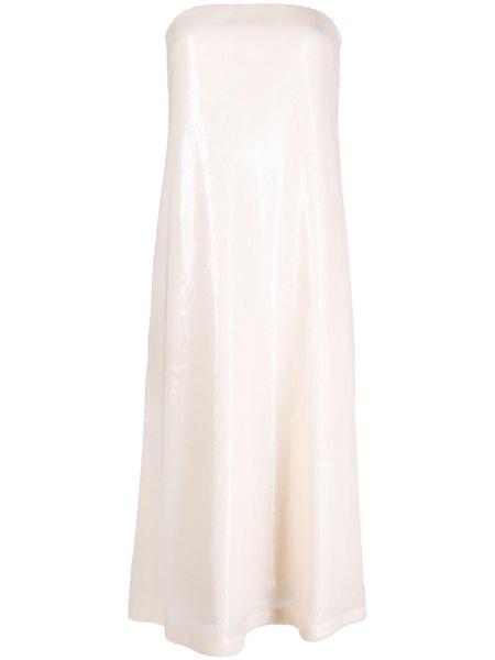  shimmer semi-sheer midi dress