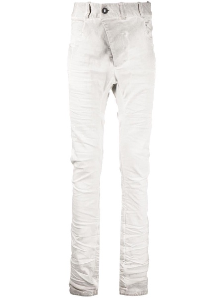 distressed-finish skinny-cut jeans