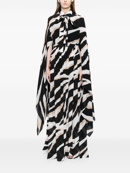 zebra-print silk shirt