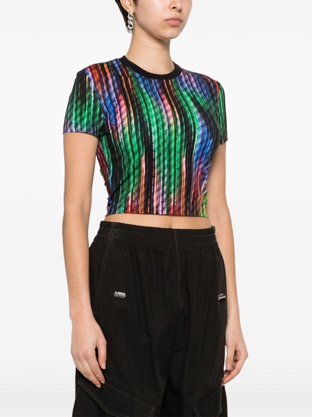 all-over logo-print cropped top