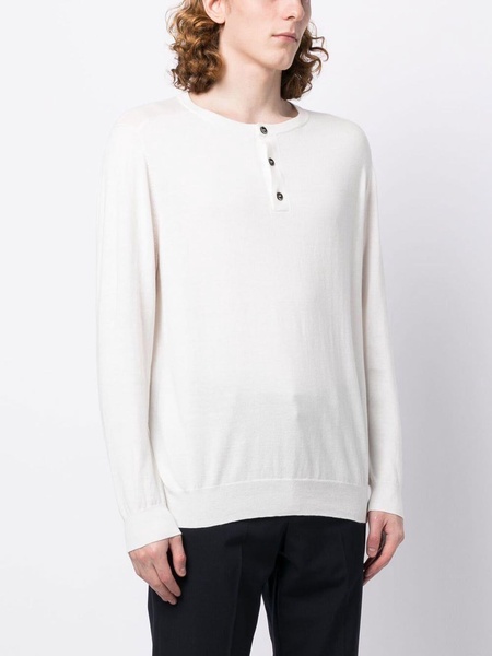 button-placket knit jumper