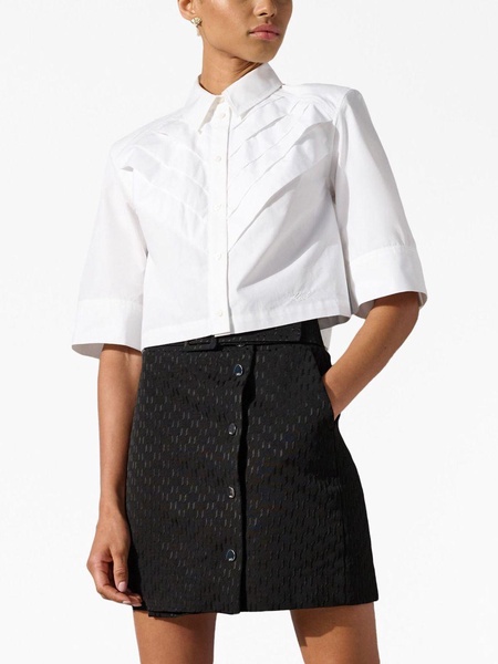 pleat detail cropped shirt