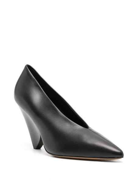 pointed-toe leather pumps 