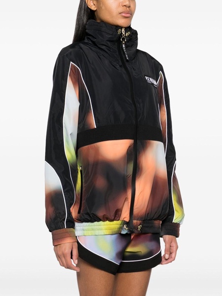 blur-print zipped lightweight jacket