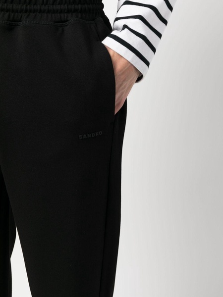 debossed-logo ribbed track pants