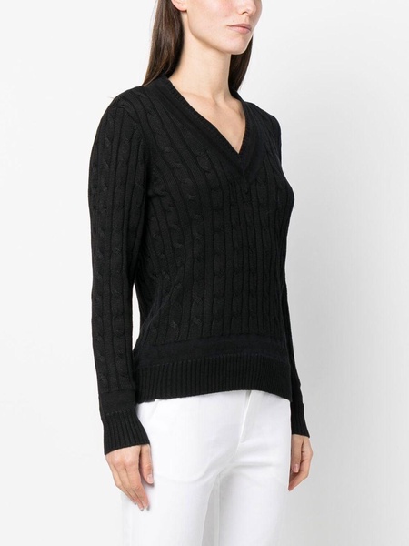 cable-knit cricket jumper