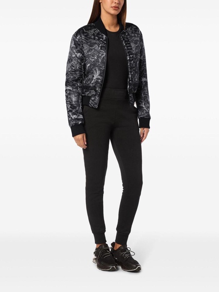 jungle-print bomber jacket