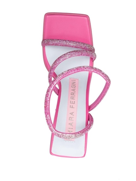 calf-leather crystal-embellished sandals