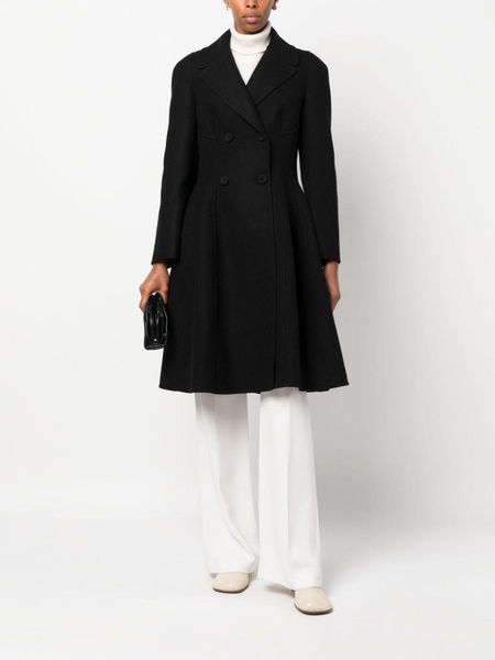 A-line double-breasted wool coat