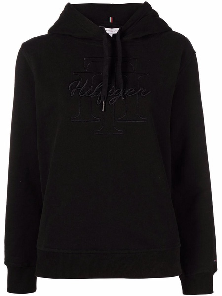 embroidered-logo cotton hoodie