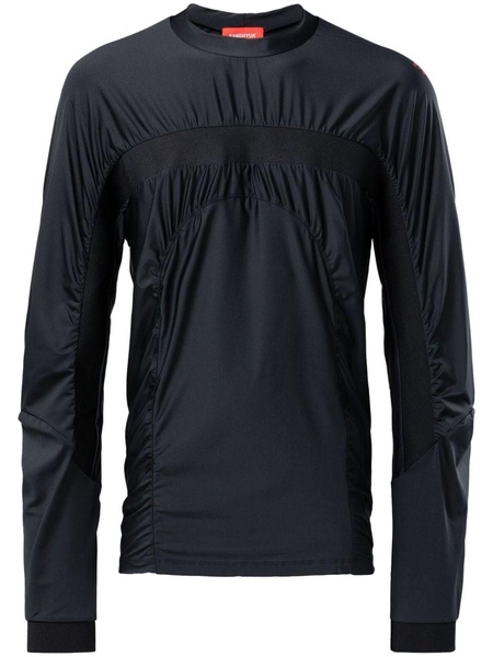 panelled gathered long-sleeved T-shirt