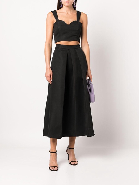 Leighton pleated A-line skirt