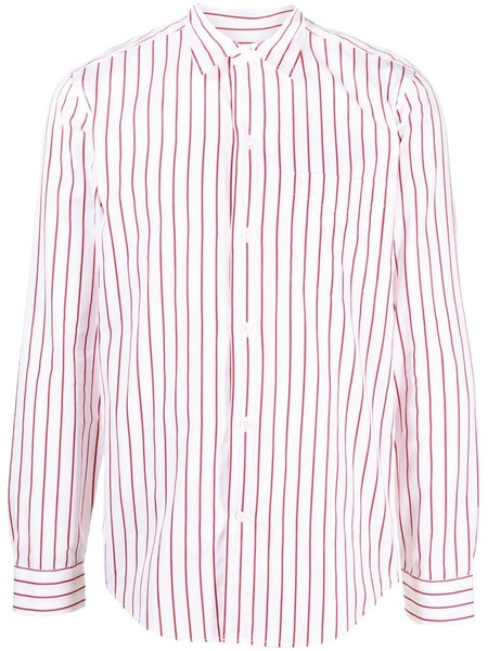 striped button-up cotton shirt