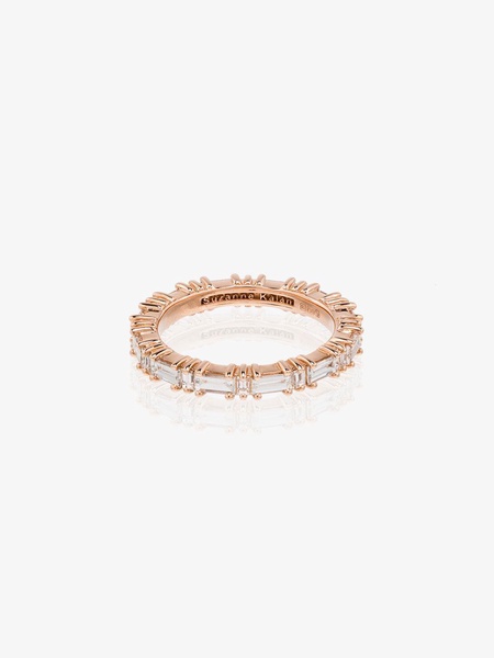 18K rose gold horizontal diamond ring