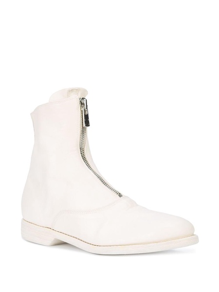 front-zipped fitted boots