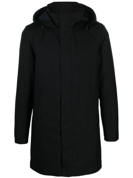 concealed-fastening hooded jacket