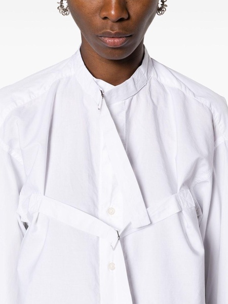 buckle-fastening cotton shirt