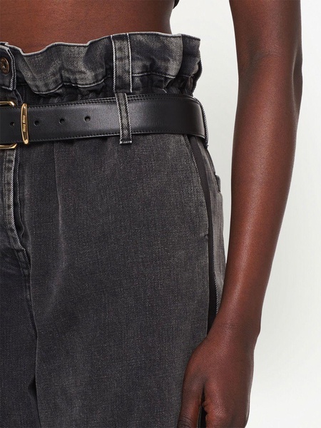 paperbag-waist denim trousers