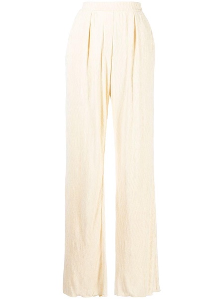 plissé straight-leg trousers