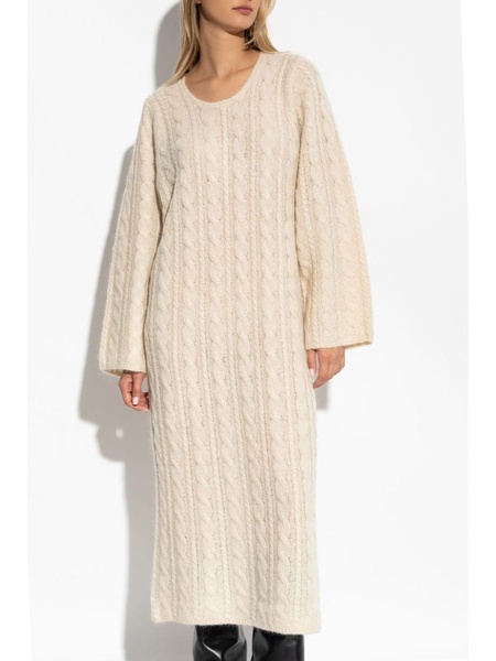 cable-knit midi dress