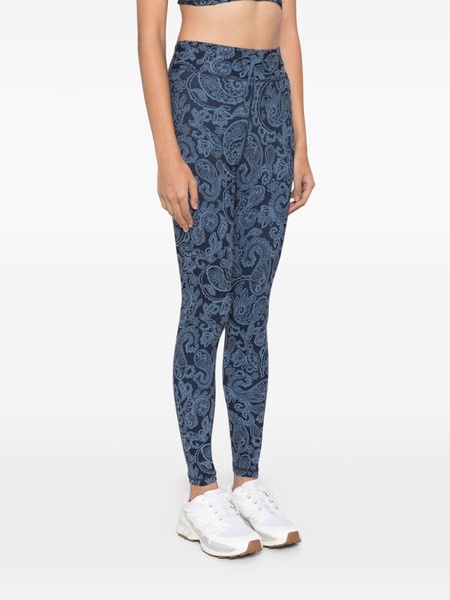 paisley-print performance leggings