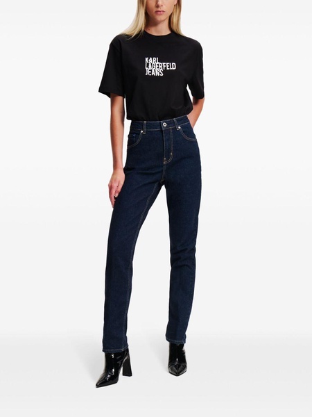 high-rise tapered jeans