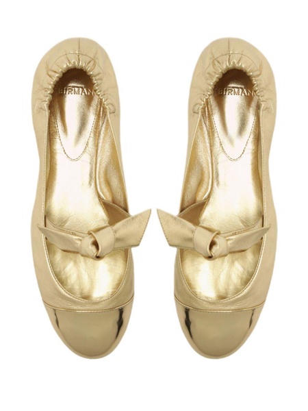 Clarita metallic leather ballet pumps