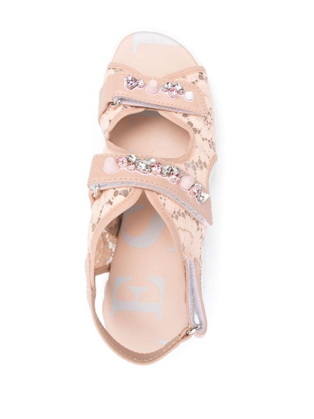 gem-embellished laced sandals