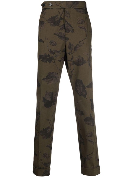 floral-print tailored trousers