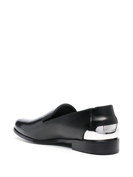 Metal Heel Loafers - Alexander McQueen - Leather - Black/Silver