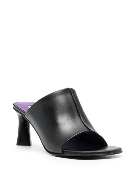 Black 75 Elsa Faux-Leather Mules