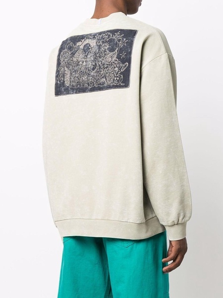 stonewashed graphic-print sweatshirt