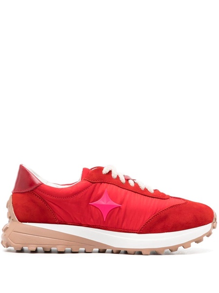 Star suede-trimmed sneakers