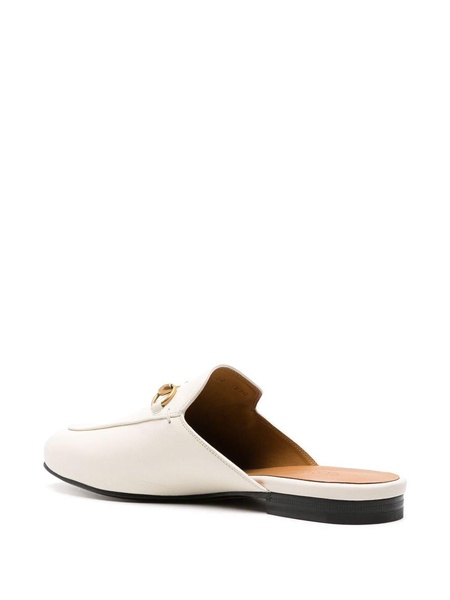 White Princetown leather mules