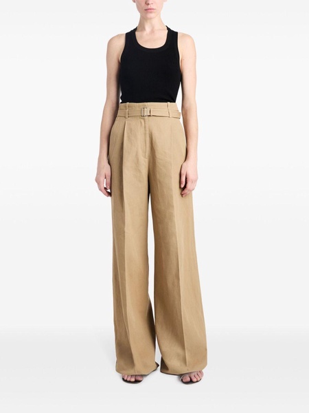 Dana wide-leg cotton-linen trousers