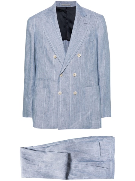 striped linen suit