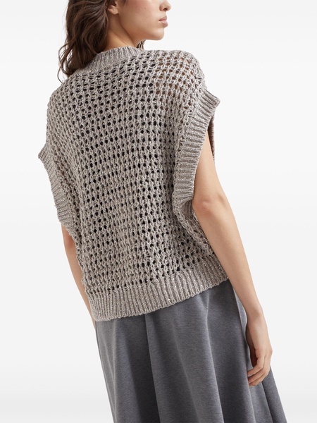 V-neck knitted vest