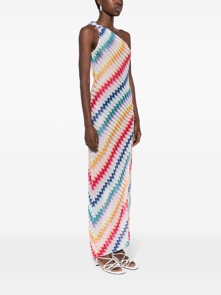 Zig Zag one-shoulder maxi dress