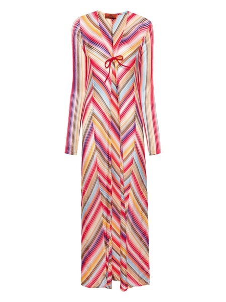 zigzag-woven maxi cardigan