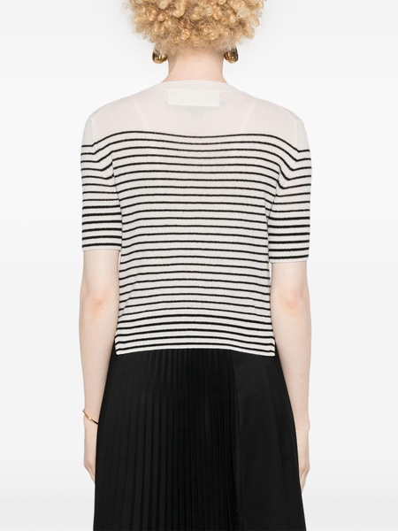 striped cashmere crop top