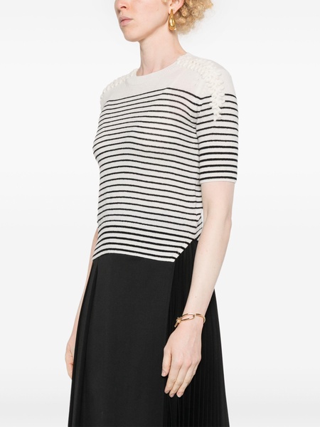 striped cashmere crop top