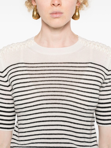 striped cashmere crop top