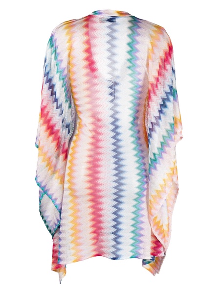 zigzag crochet-knit kaftan