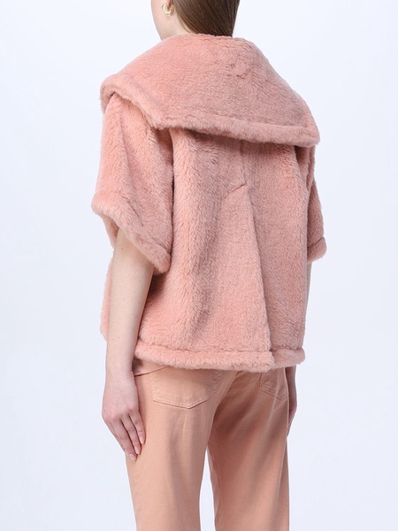 Max Mara cape in camel and wool teddy