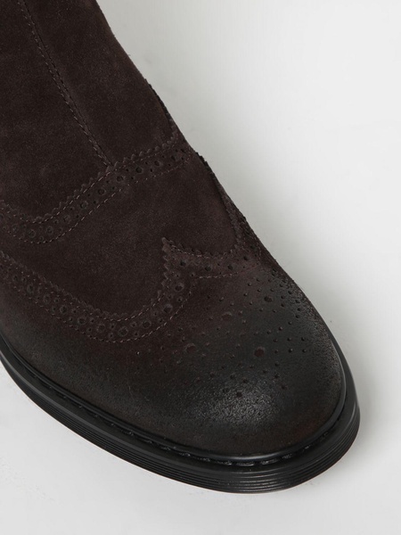 Hogan H576 ankle boots in suede with swallowtail brogue pattern