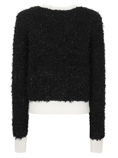 Glitter Detailed Contrasted Trim Cardigan