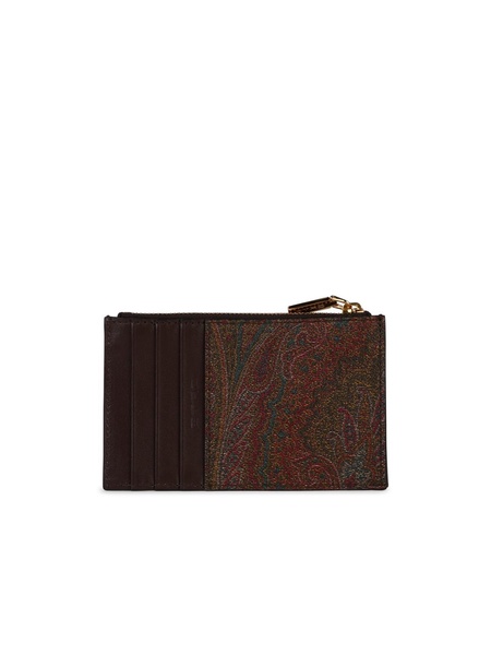 Etro 'Arnica' Large Brown Leather Card Holder Woman