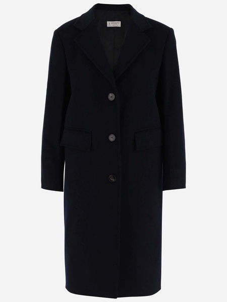 Single-breasted Wool Long Coat