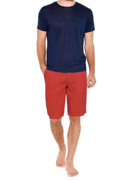 Linen Bermuda Red Shorts